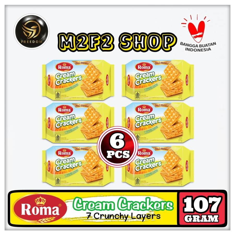 

Roma Biskuit Krekes Krim | Cream Crackers - 107 gr (Kemasan 6 Pcs)