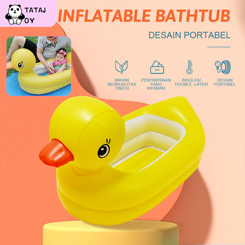 Tatajoy Baby Bather Bak Mandi Bebek Kuning /Bayi Bak Bayi Lipat/Bak Mandi Bayi Murah/Bak Mandi Bayi Portable/Bak Mandi Bayi Karet/Bak Mandi Tiup Bayi PVC