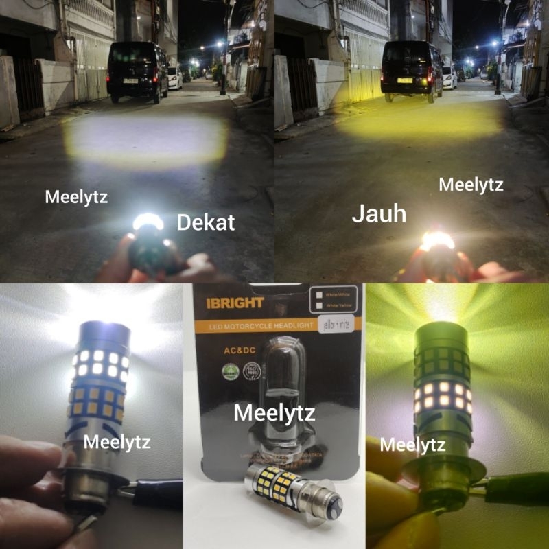 Lampu utama LED H6 Laser jauh dekat plus senja putihkuning