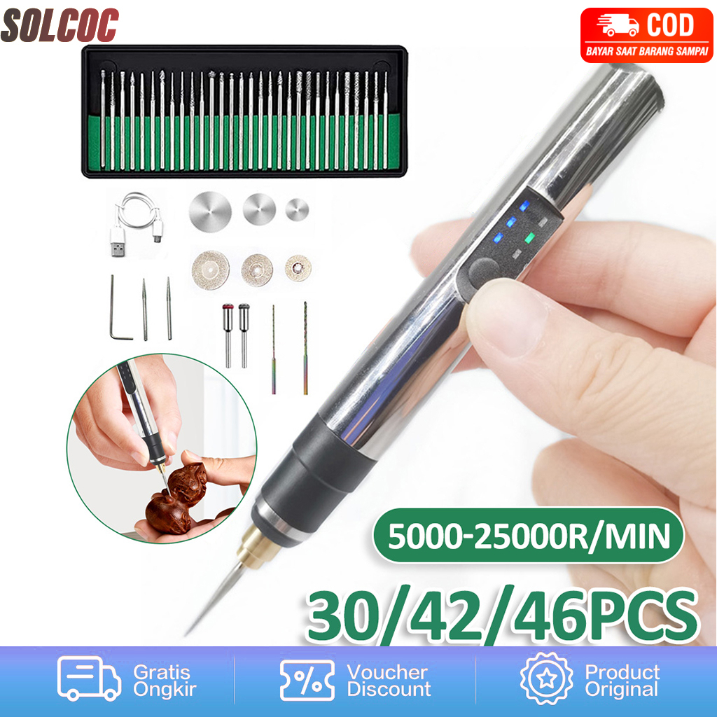 Mini Electric Engraver Pen Set Grinding Machine Engraver Drill 3 Gears Of Speeds Cordless Drill Rech