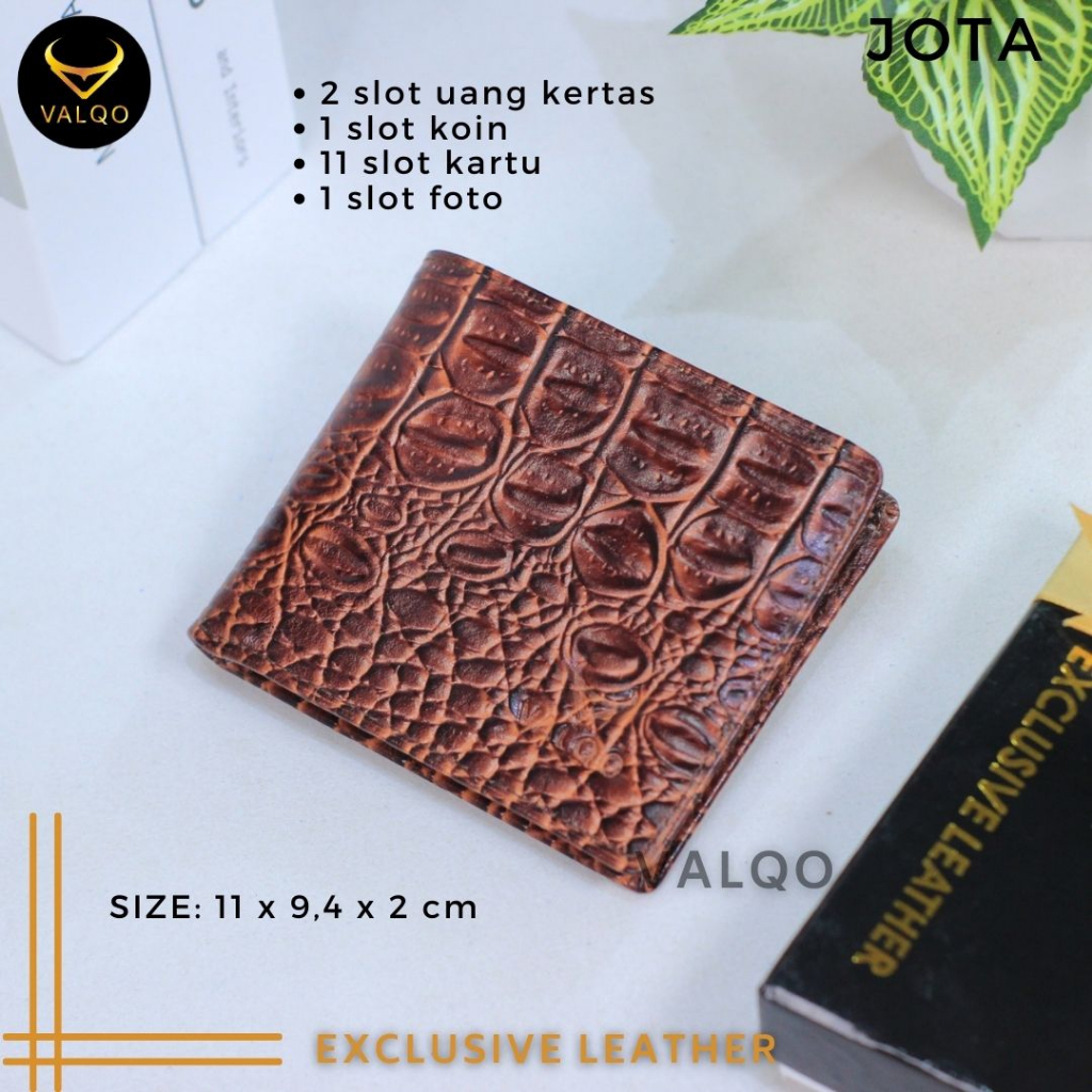 [VALQO] JOTA Dompet Kulit Sapi Motif BY Cowok Pria Laki Kartu bisa COD