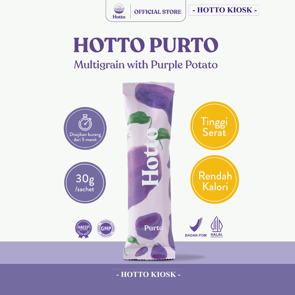 

Hotto Purto Multigrain Minuman Superfood Official with Purple Potato Ubi Ungu membantu GERD asam lambung Kolesterol diabetes jantung