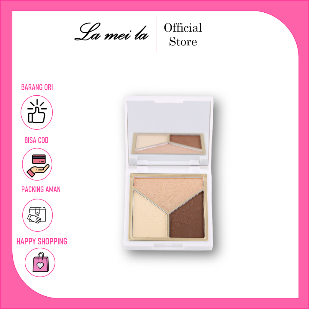 Lameila Pallete  Eyeshadow Pallete 3 Warna Highlight 3D Tahan Lama 5097