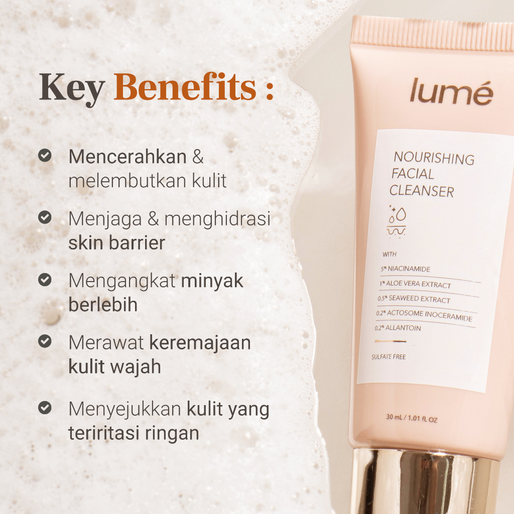 (Free Emas 24K) LUME Nourishing Facial Cleanser Skincare Sabun Cuci Muka