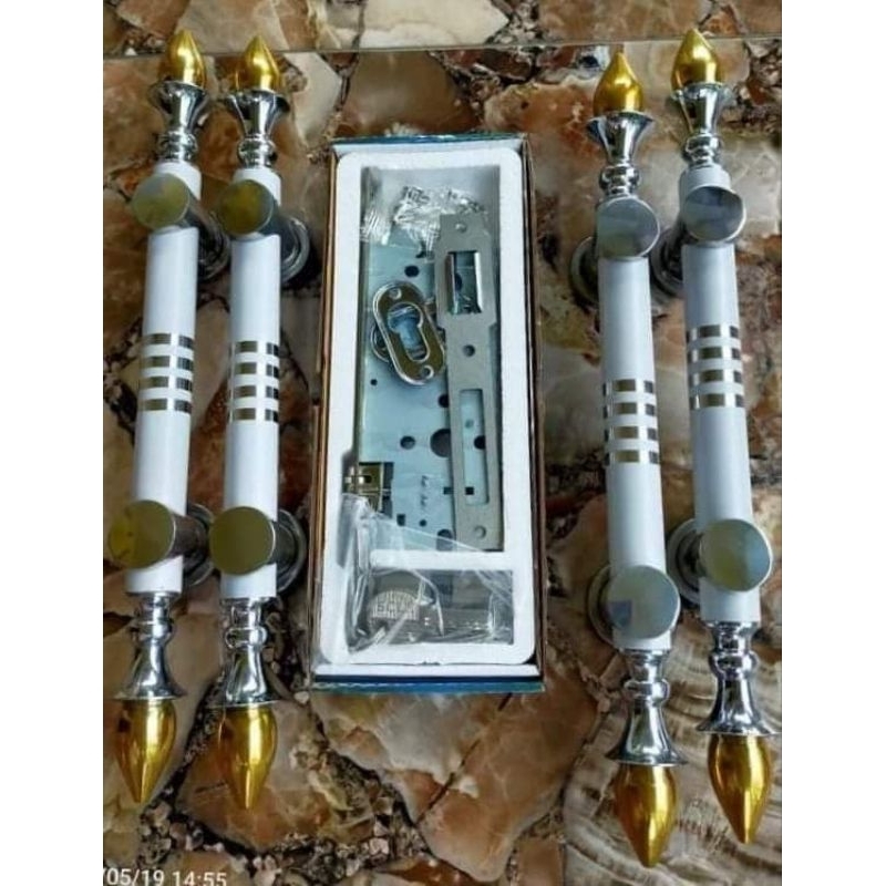 set handle pintu kupu tarung 4 biji plus kunci