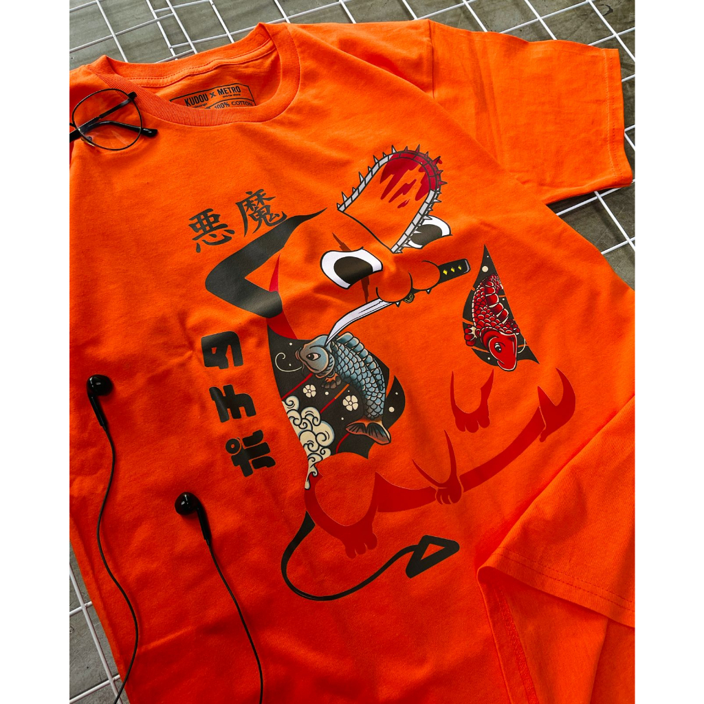 Tshirt Pochita Yakuza Orange Anime Manga Chainsaw Man Premium Unisex