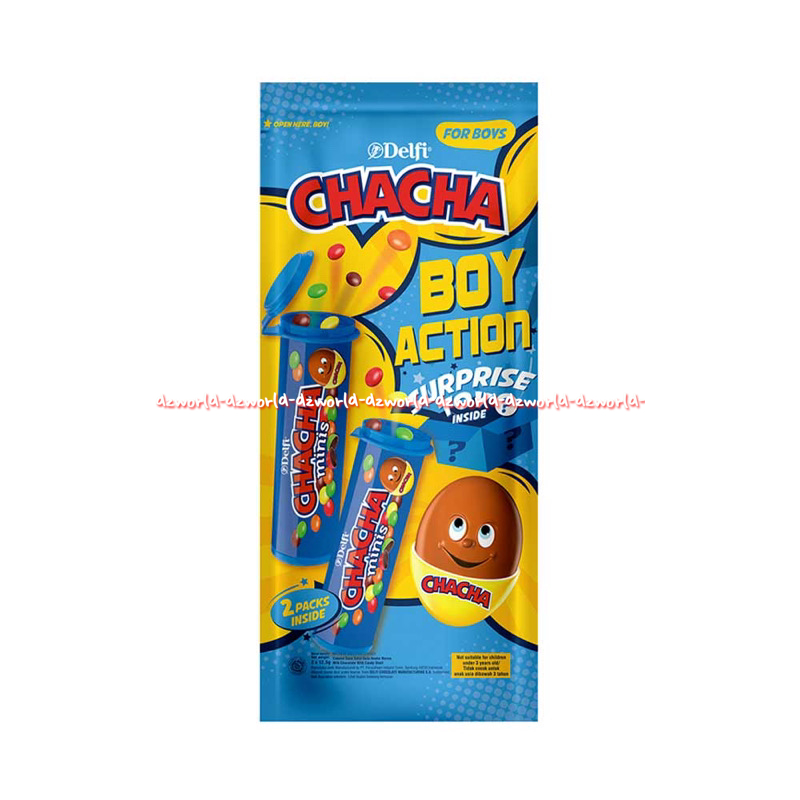 Delfi Chacha Boy Action Girl Fantasi 17gr Coklat  Untuk Anak Dengan Isi Mainan Surprise Cha Cha Minis Delvi Cha-cha
