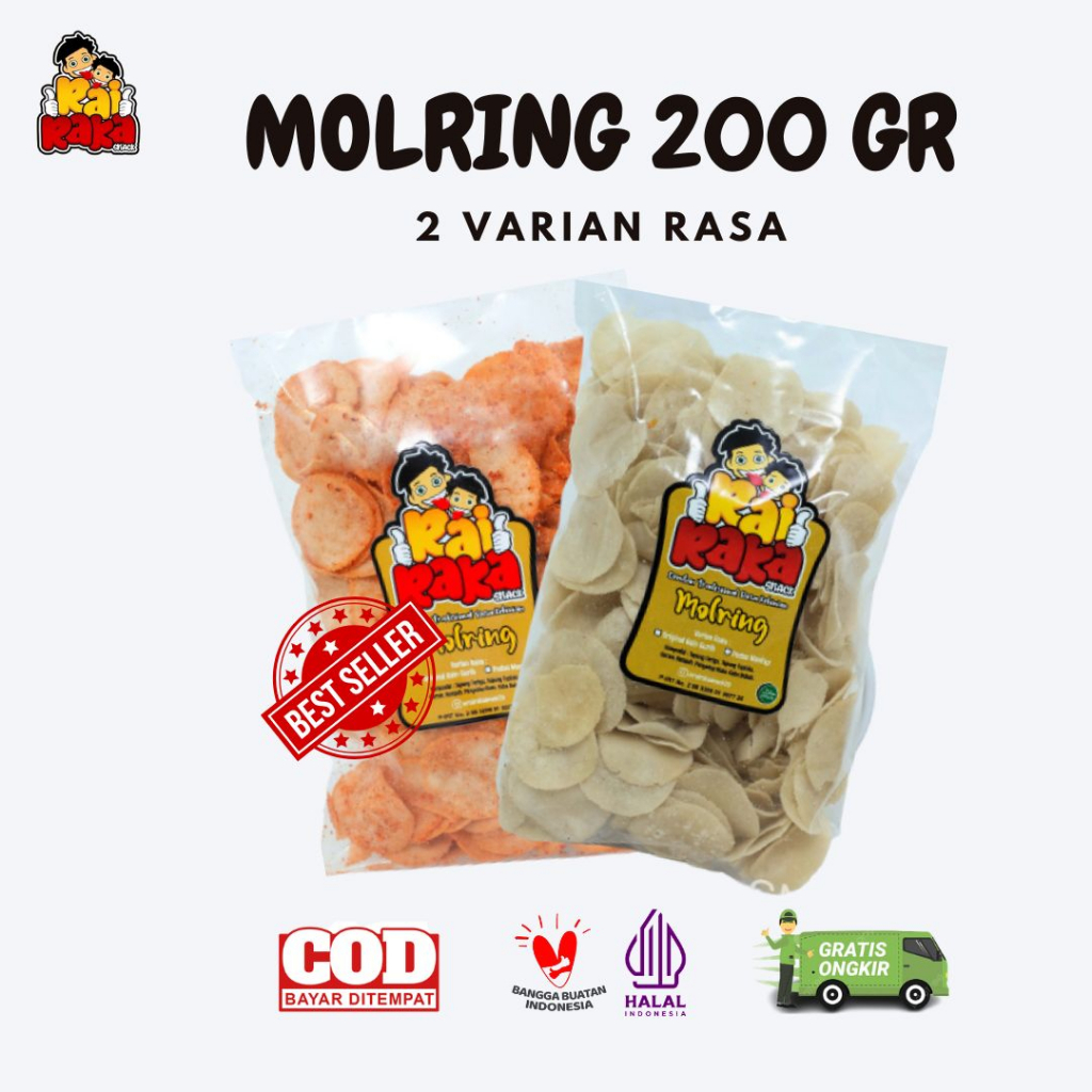 

MOLRING RAIRAKA 200 GRAM, Enak Kriuk Pedas Gurih Bikin Nagih !!!