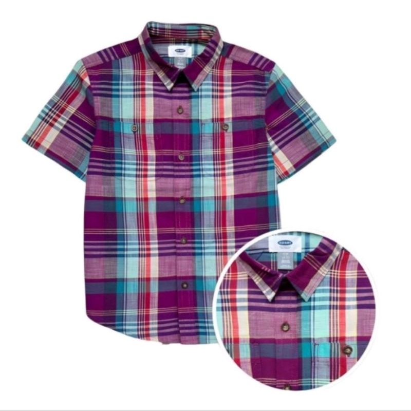 kemeja katun anak laki-laki/kemeja remaja laki-laki