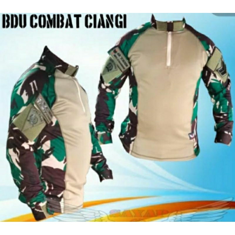 KAOS BAJU BDU CIANGI TACTICAL BDU TNI LENGAN PANJANG,KAOS BDU LORENG