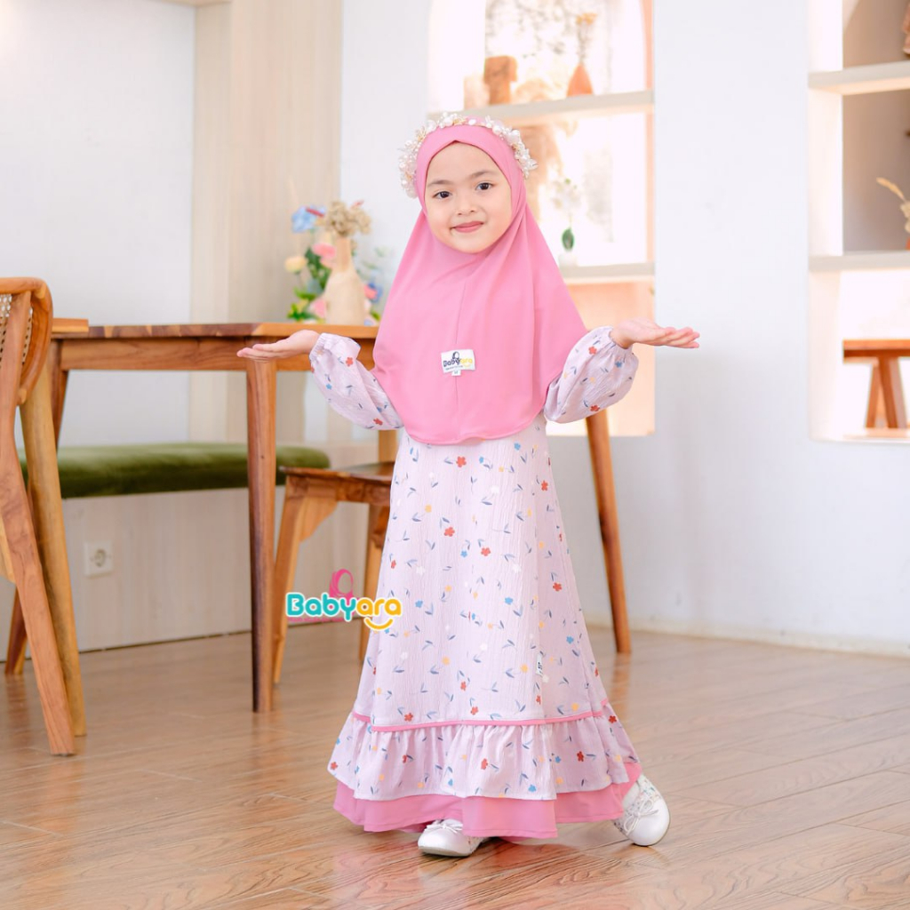 Gamis Raflecia/ Gamis Anak set hijab 1-11 tahun