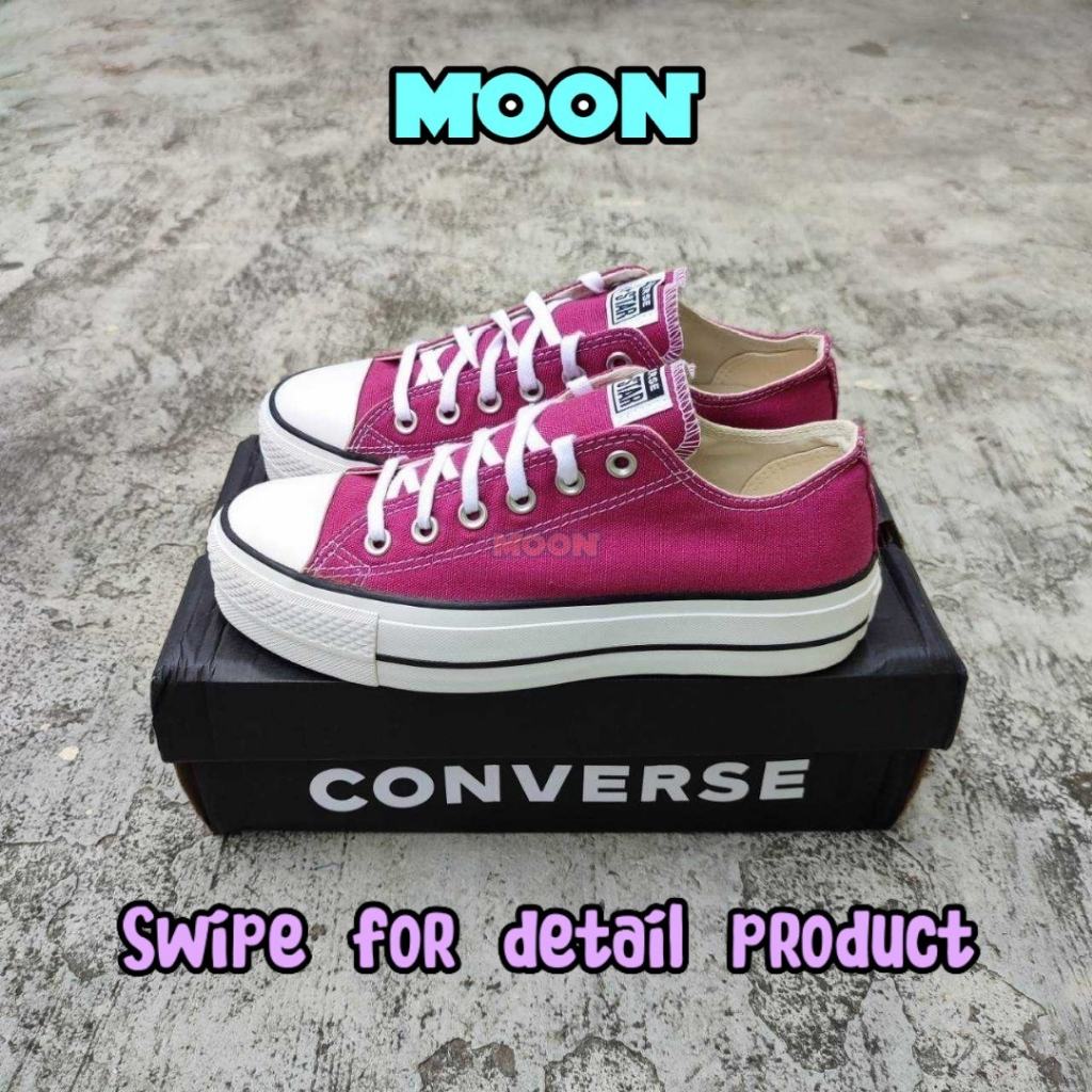 CONVERSE CTAS OX LIFT PLATFORM MIDNIGHT HIBISCUS WHITE