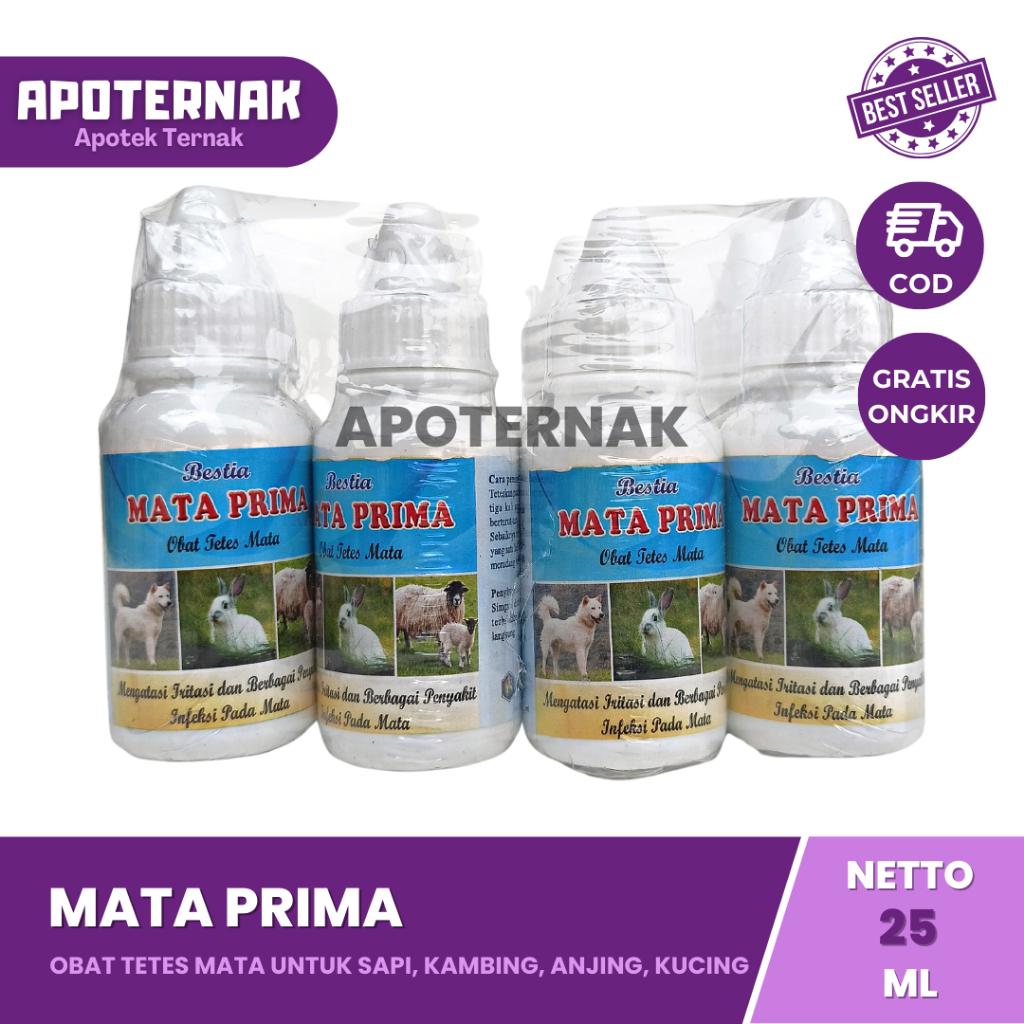 MATA PRIMA 25 ml | Obat Sakit Mata Belek Kucing Anjing Kambing Sapi Kelinci | Obat Mata Merah Meradang Bengkak Berair Belekan dll