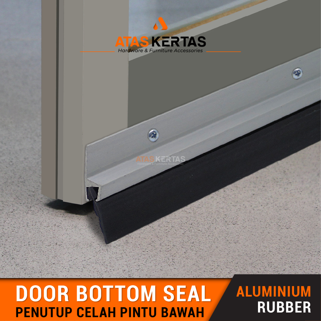 Aluminium door seal karet / Lis Penutup celah bawah pintu