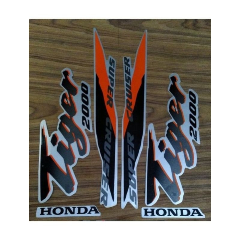 (BAYAR DI TEMPAT) Striping Tiger lama 2000 stiker standar ori Honda Tiger 2000 tilas tilam body silv