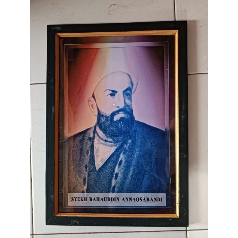 hiasan dinding poster syekh bahauddin annaqsabandi plus figura ukuran 53*35