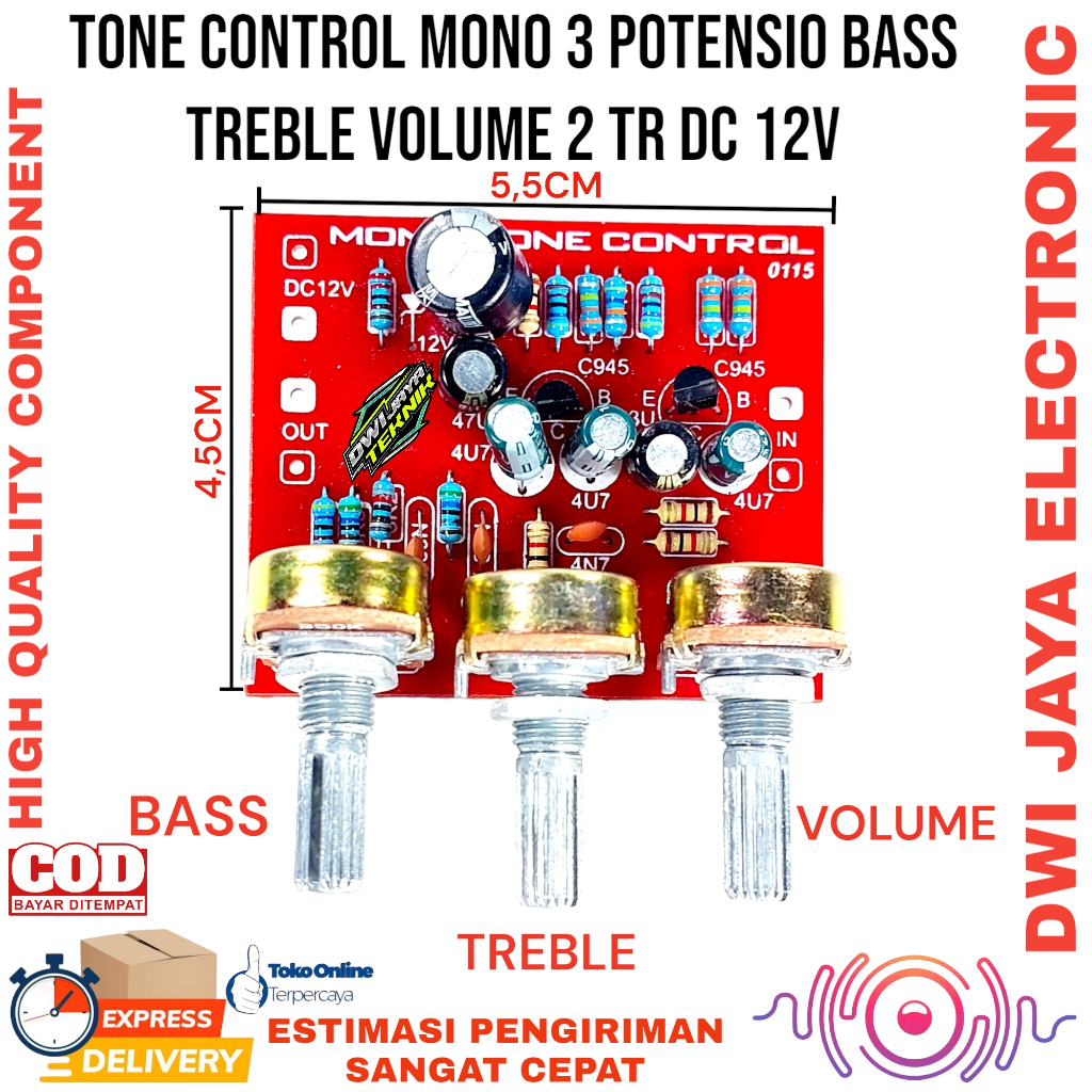 Tone control mono 3 potensio