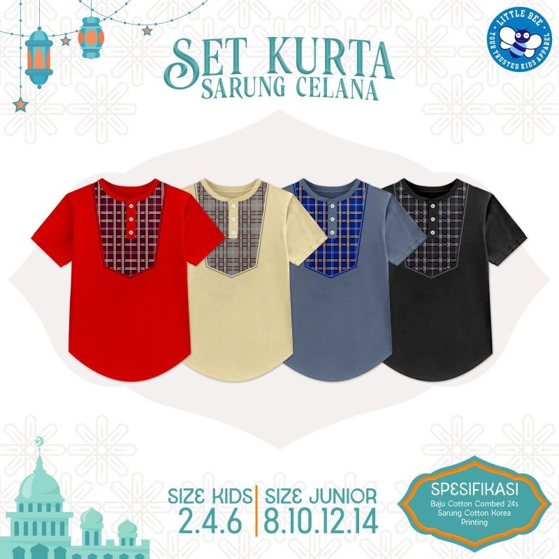 Kaos Kurta Anak Laki-laki 1-12 Tahun