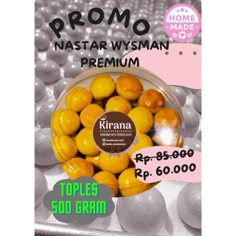 

NASTAR WYSMAN PREMIUM toples 500gr kue lebaran nastar wisman enak