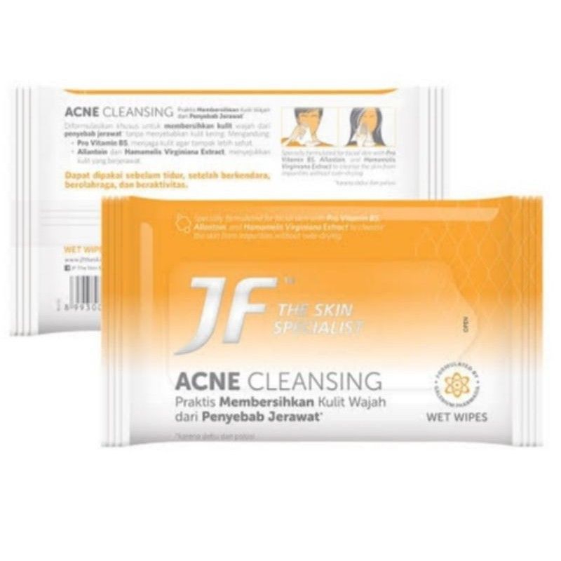 JF SULFUR Wet Wipes Acne Cleansing/ Tisu basah anti jerawat isi 10sheet