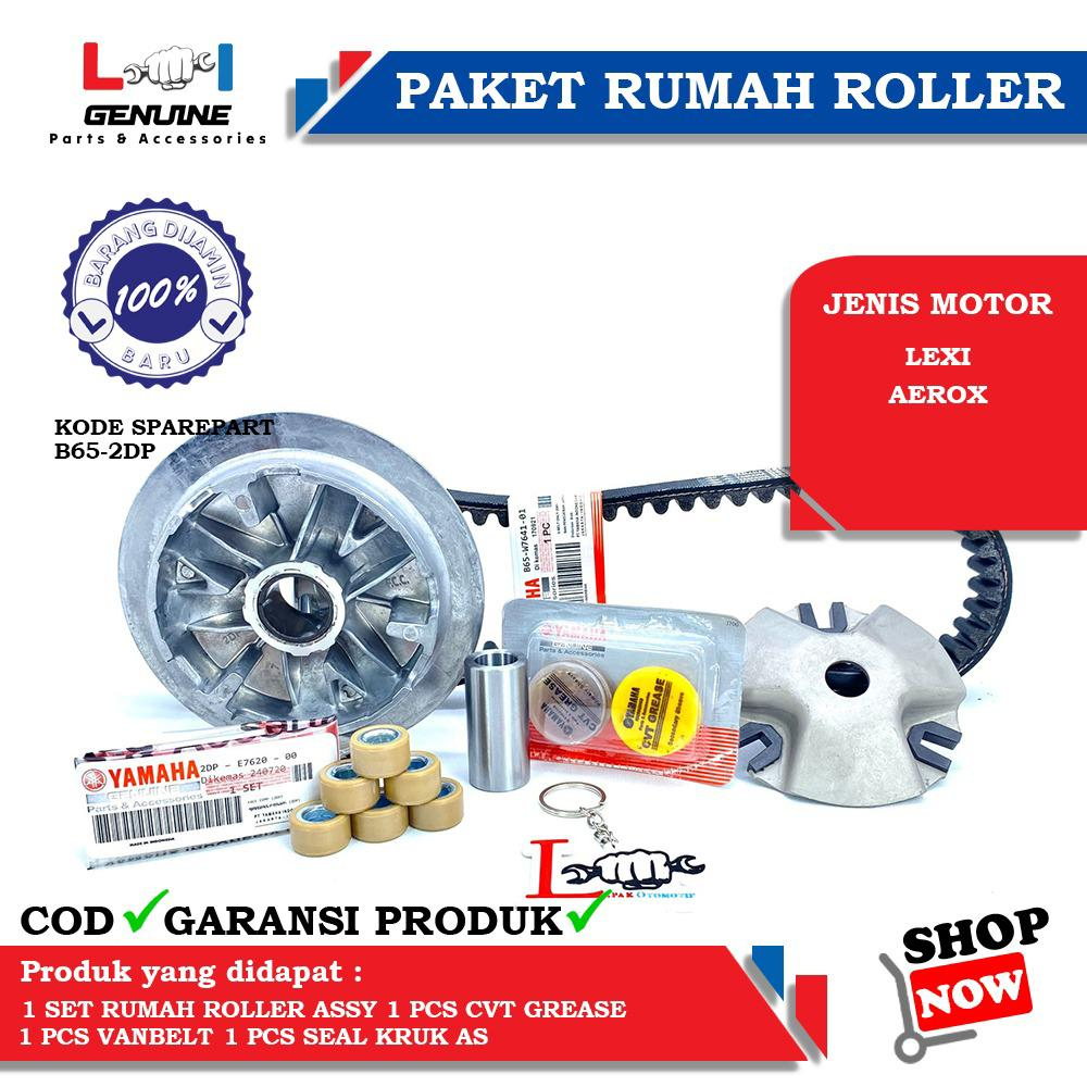 -LOI- PAKET RUMAH ROLLER SET VANBELT AEROX 155, LEXI 155 &amp; KIPAS RUMAH ROLLER AEROX, LEXI