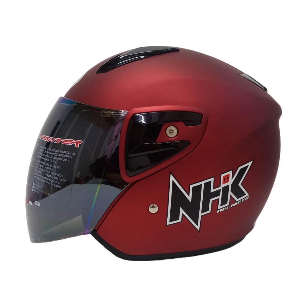 HELM NHK R7 SR SOLID POLOS MAROON DOFF HELM NHK HALF FACE ORIGINAL TERBARU KYOTO