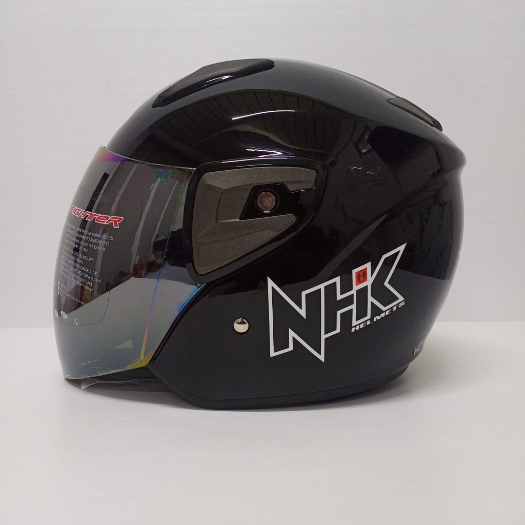 HELM NHK R7 SR SOLID POLOS BLACK HELM NHK HALF FACE ORIGINAL TERBARU KYOTO GALAXY R 7 R-7