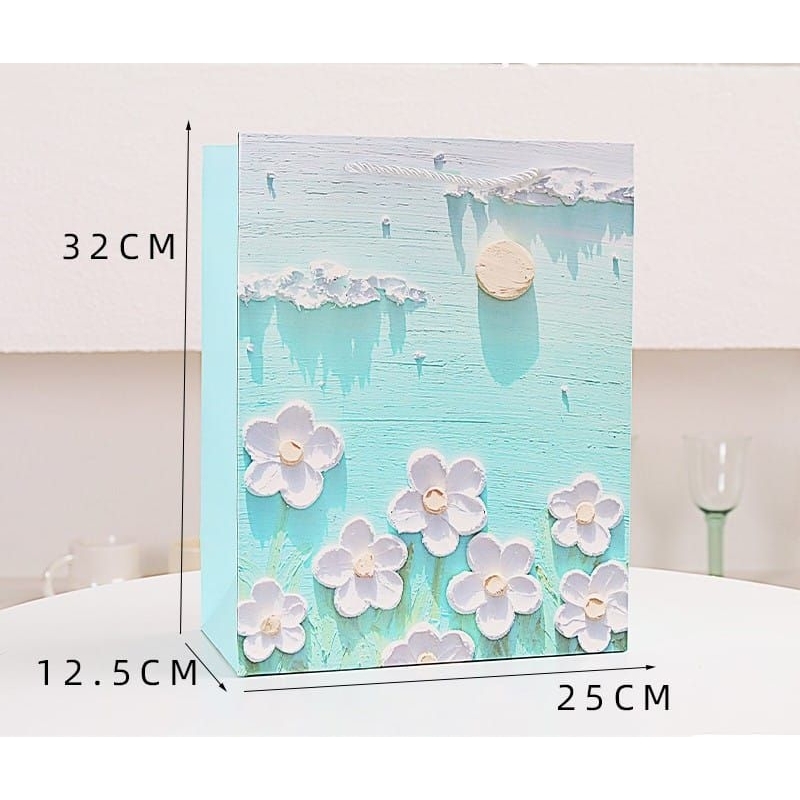 PAPER BAG VINTAGE FLOWER 3D/TAS MOTIF AESTHETIC /GIFT BAG MEWAH PB-05