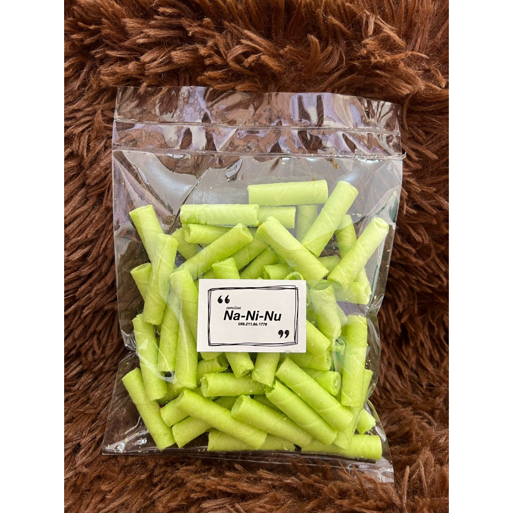 

Naninu Wafer Twistter Pandan / Wafer Roll Pandan / Kiloan 250gr / Kiloan 500gr