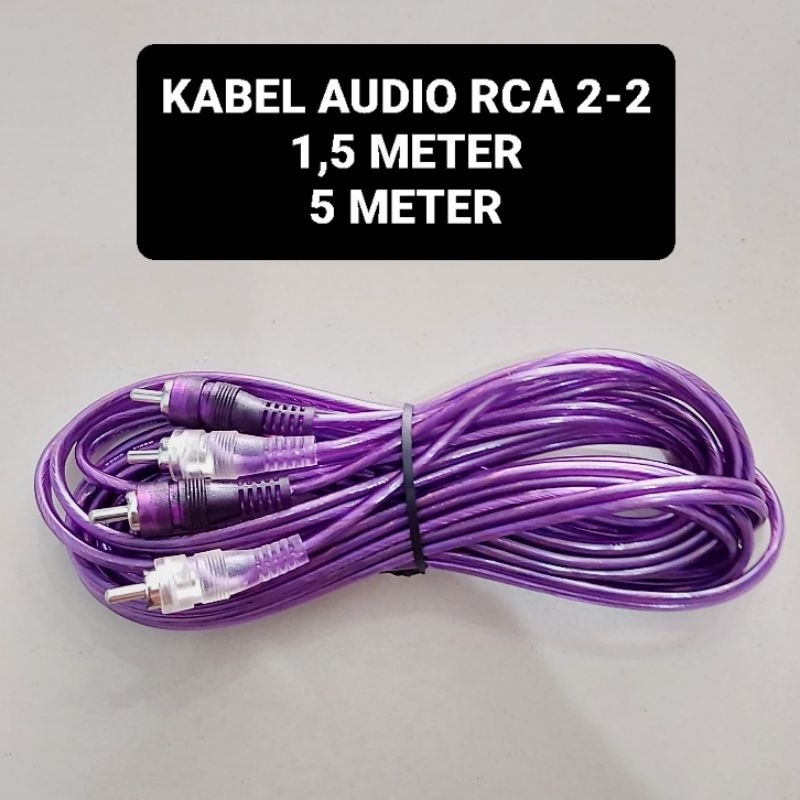 Kabel 2 RCA Audio 1,5 Meter 5 Meter Transparan 2-2