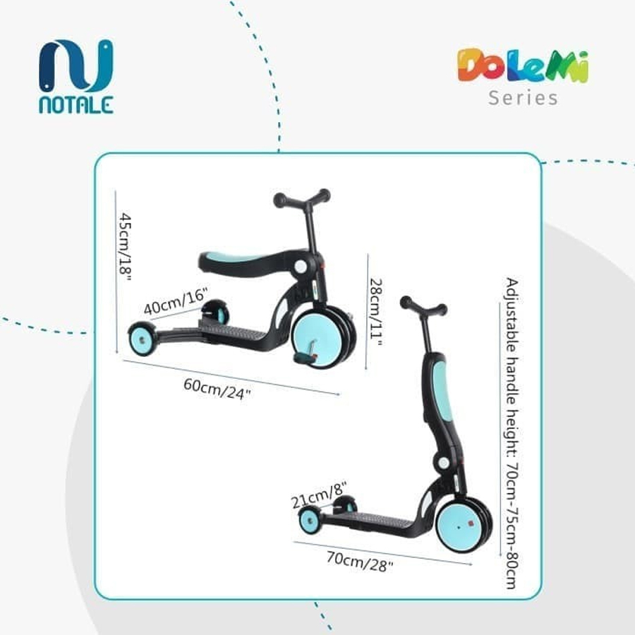 Notale Dolemi Skuter Anak bebehoo Series 5in1 Kids Scooter Sepeda Anak Balance Bike Sepeda Roda Tiga