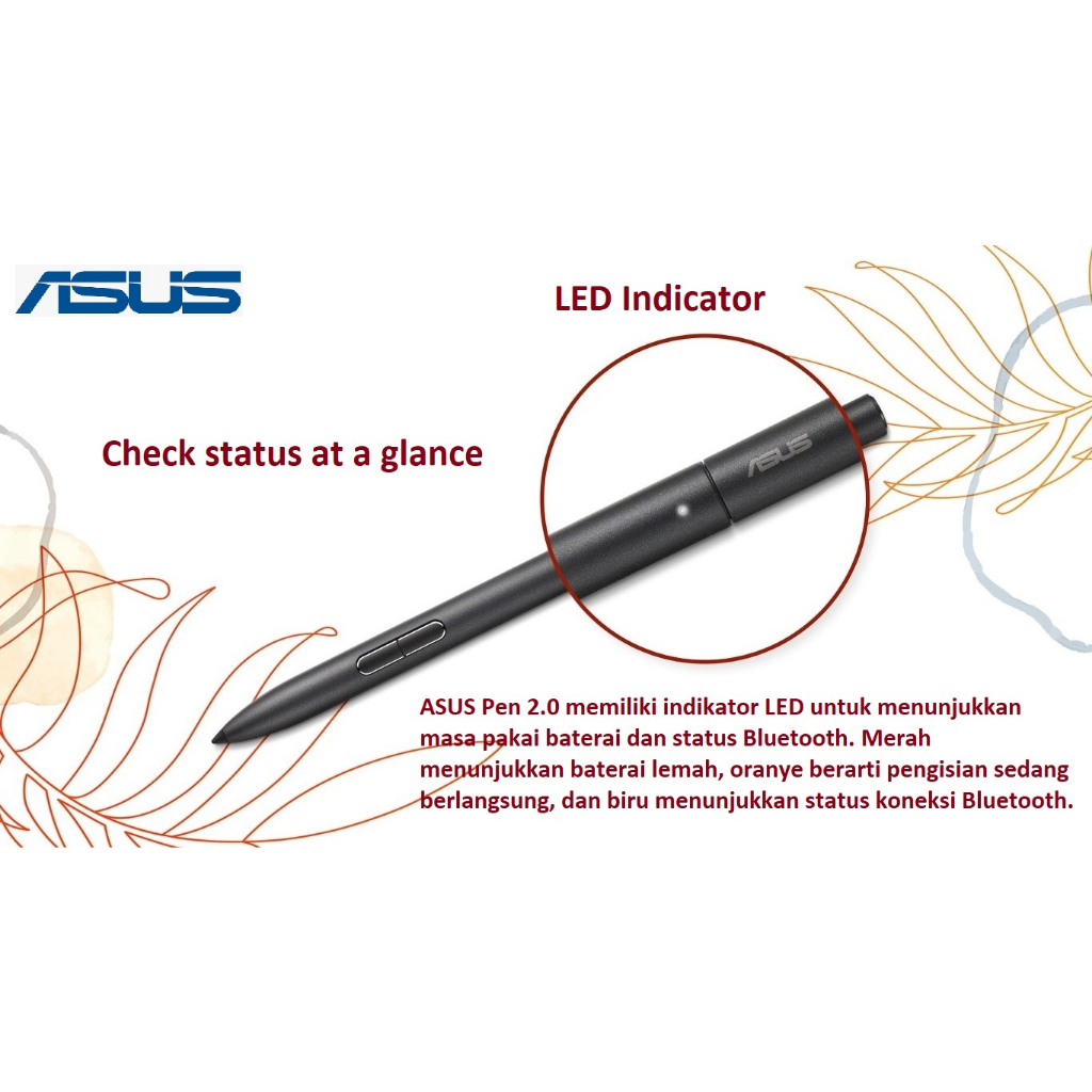 Active Stylus Pen Asus Rechargeable SA203H MPP 2.0 Free Nibs Original