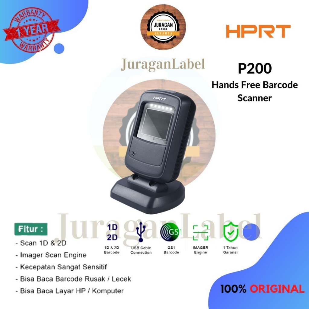 HPRT P200 Scanner Barcode Imager 1D & 2D Scan QR Code USB