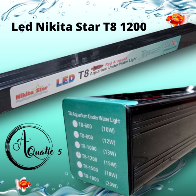 Lampu Led Tanning Aquarium Under Water Light Led NIKITA STAR Red Arowana T8 1200