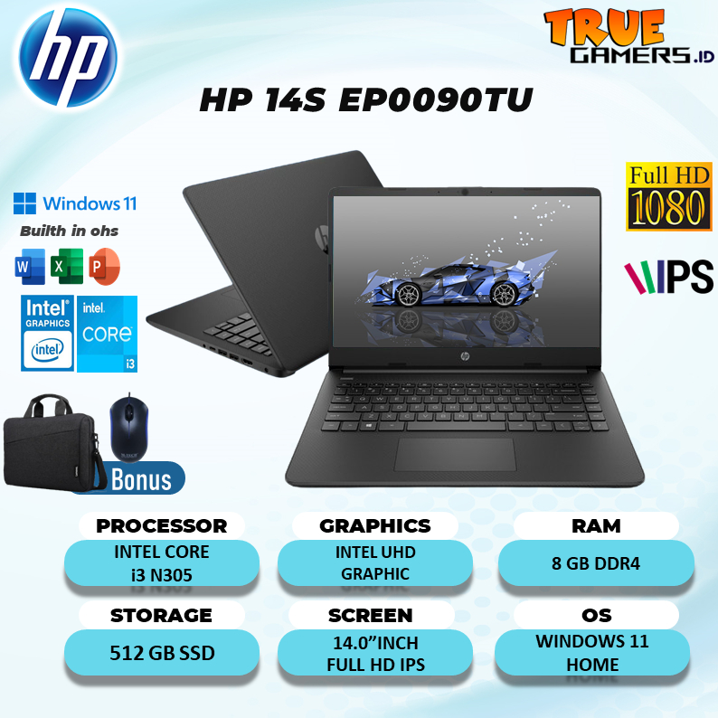 laptop Hp 14S Ep0090tu  i3 N305 8GB 512SSD W11+OHS 14.0FHD IPS