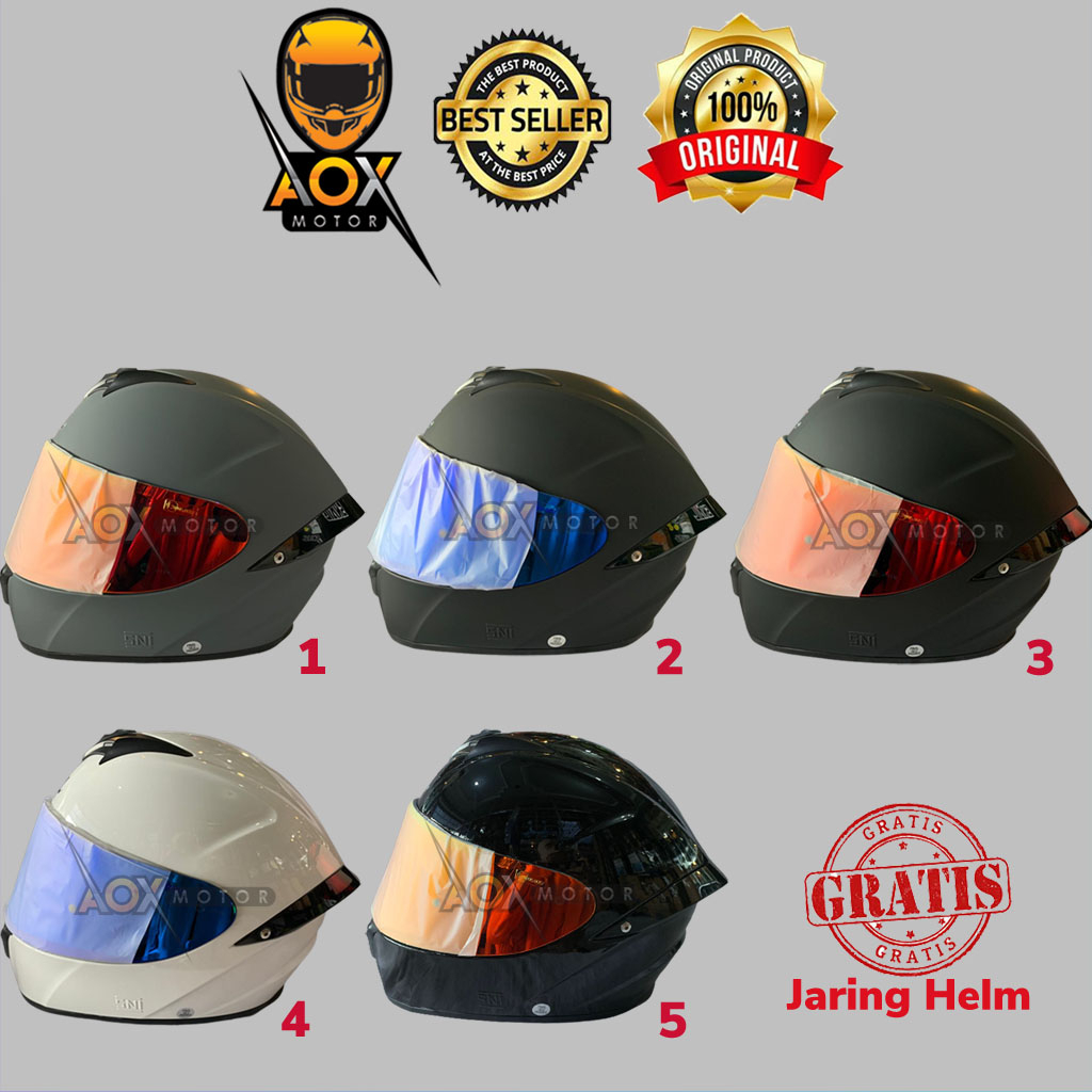 Helm SNAIL FF S2 Solid/Polos Fullface (ongkir 3kg), Gratis Jaring Helm