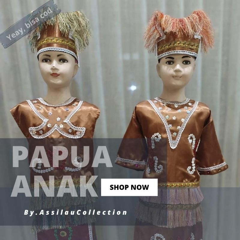 Baju adat Anak Papua Satuan (Laki/Cewek)