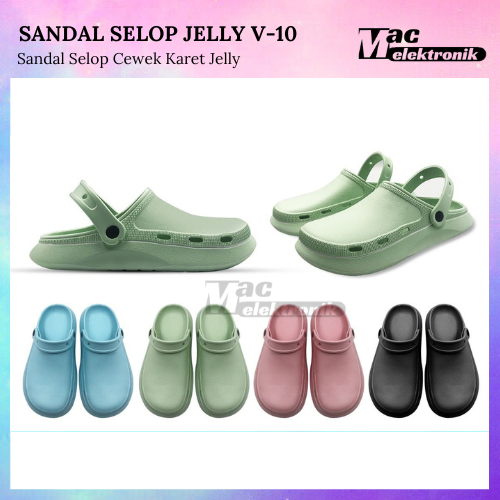 SENDAL BAIM SLIP ON SANTAI SANDAL KODOK WANITA PASTEL MACARON ANTI AIR TYPE V10