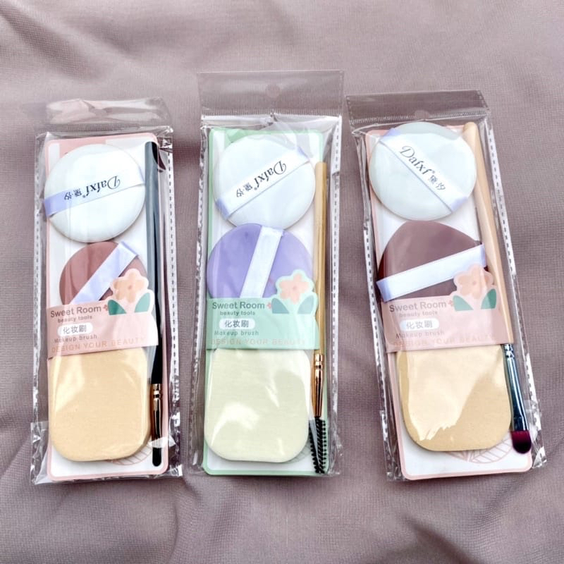 `ღ´ PHINKL `ღ´ Nalamei Spons Cushion isi 2 pcs + Kuas eyeshadow untuk makeup aplikasi bb cream sunscreen