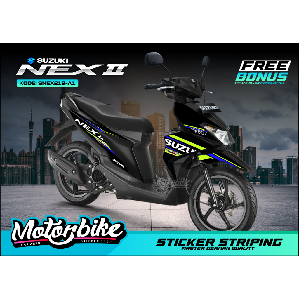 Striping NEX 2 2018 - Stiker Striping Suzuki Nex 2 Hitam