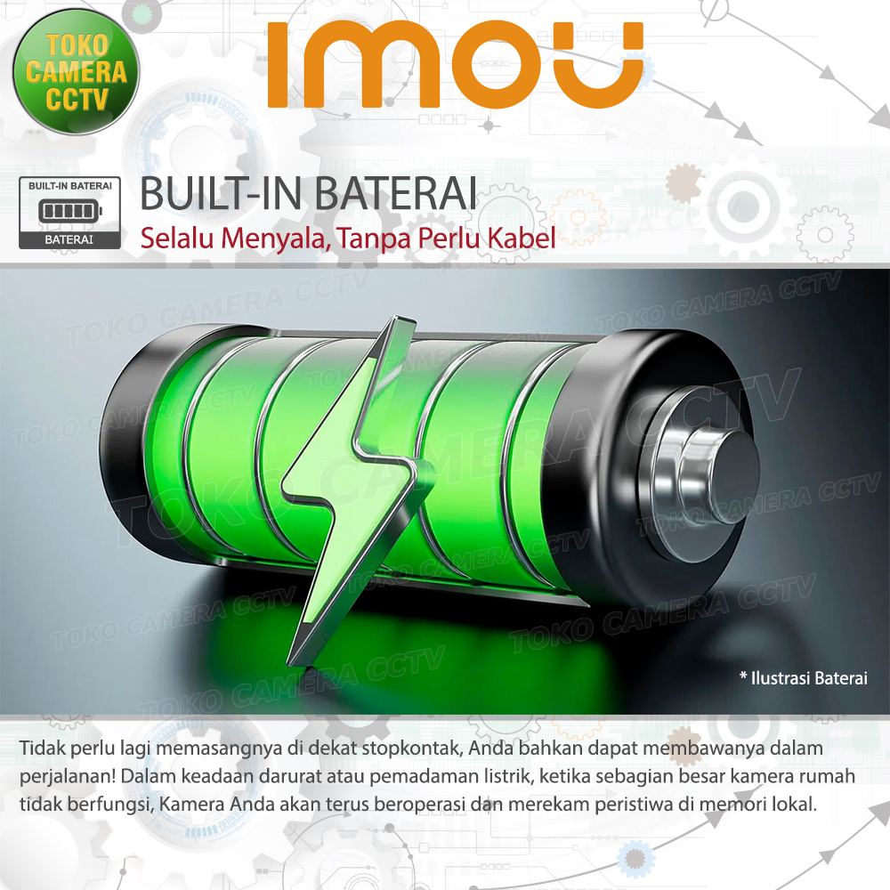 SMART CCTV WIFI KAMERA IP CAMERA WIRELESS BATERAI TANPA KABEL IMOU CELL GO 3MP