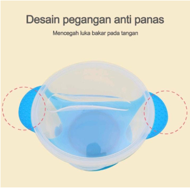 Mangkok Set Bayi Anti Tumpah Sensor Panas Tempat Makan Bayi Silicon