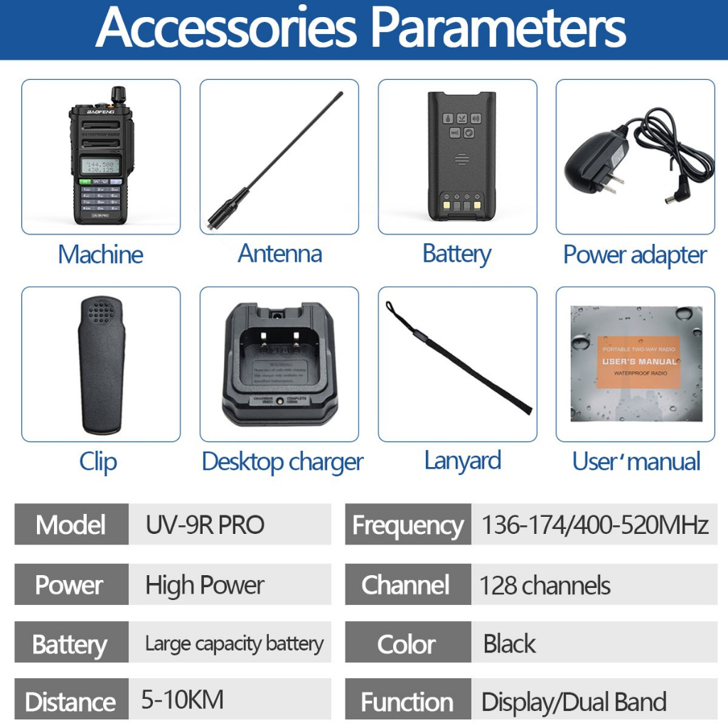 UV-9R PRO - Two-Way Radio Walkie Talkie - UPGRADE UV-9R &amp; UV-9R PLUS