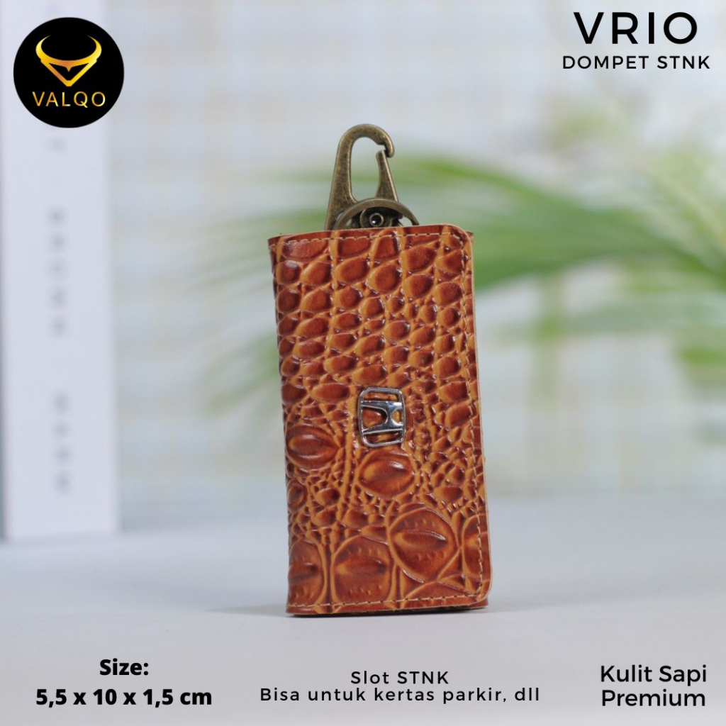 [VALQO] VRIO BY Dompet STNK Gantungan kunci kulit sapi untuk Mobil Motor STNK bisa COD