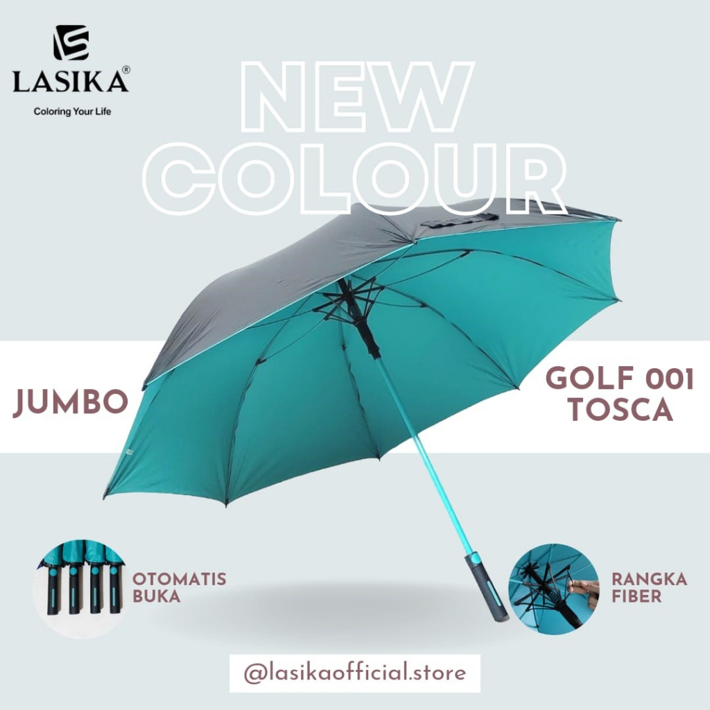 Payung Golf Besar Jumbo Rangka Jari Fiber bahan Nylon anti UV Lasika 001