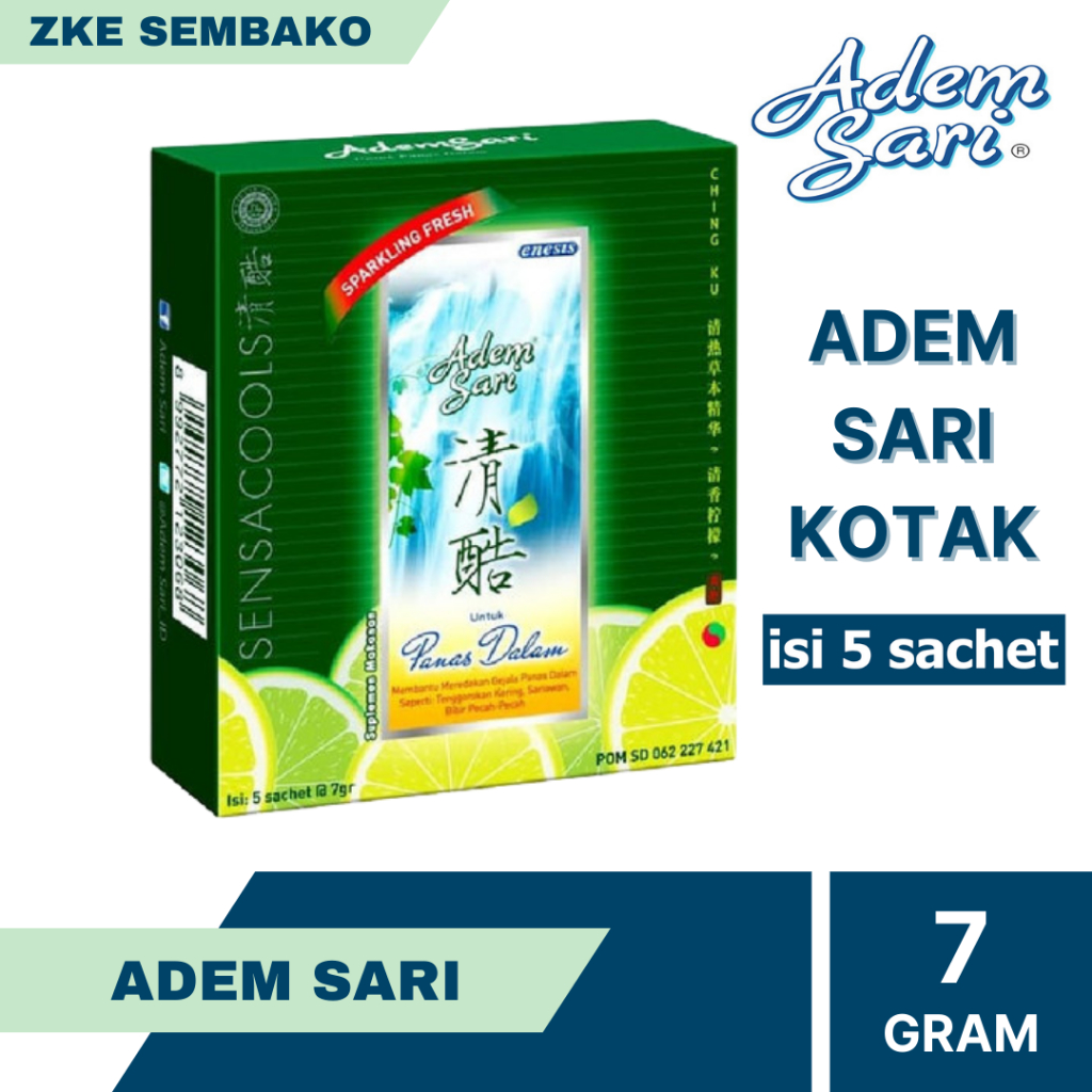 

Adem Sari Box Isi 5 Sachet / Untuk Panas Dalam