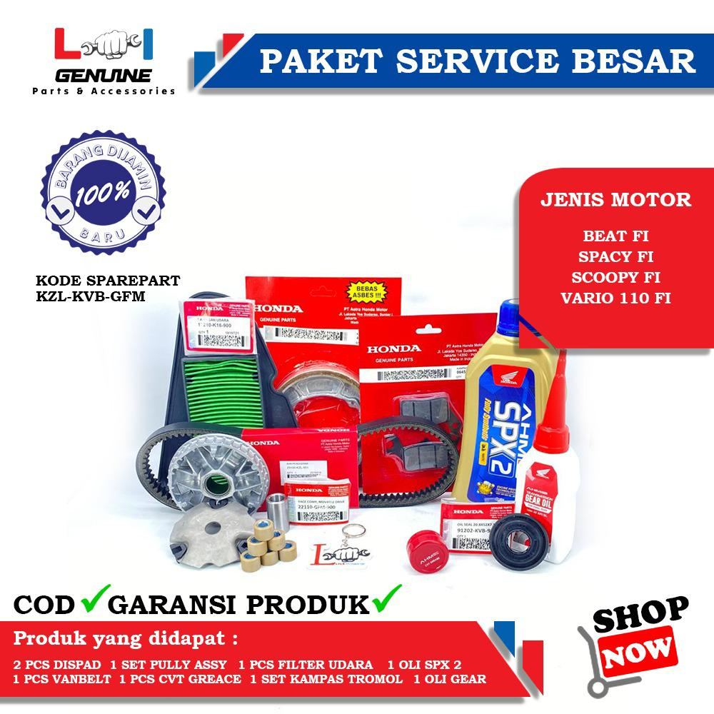 -LOI- PAKET SERVICE BESAR MPX 2 &amp; SPX 2 SET AHM GEAR, KAMPAS REM BEAT FI/SCOOPY FI, FILTER UDARA BEAT FI, RUMAH ROLLER SET VANBELT BEAT FI, VARIO 110 FI, SCOOPY FI