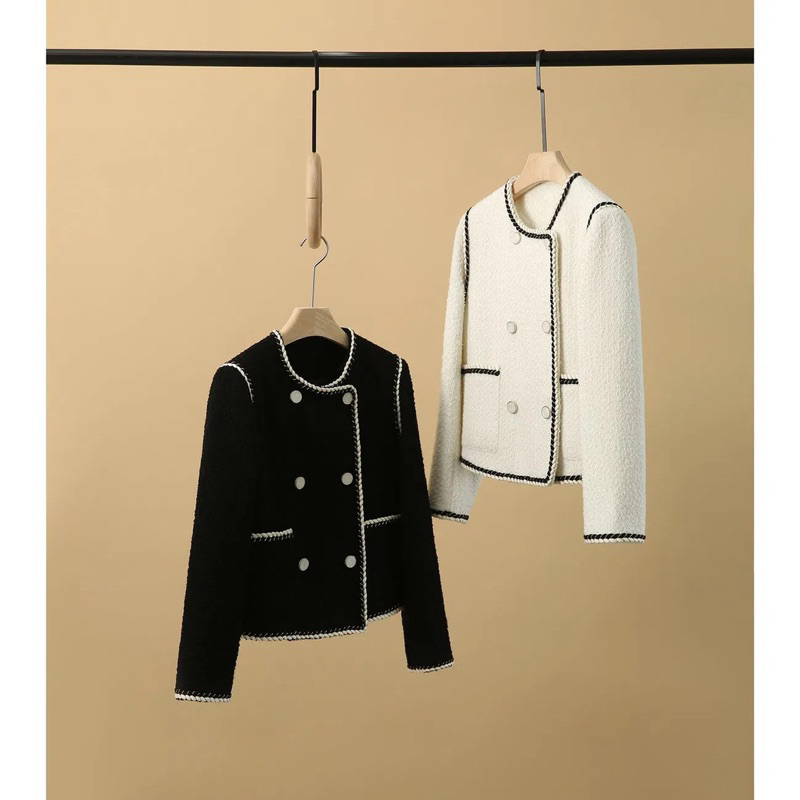 [Premium Series] Blazer / Vest / Outer / Rompi Black or White Tweed