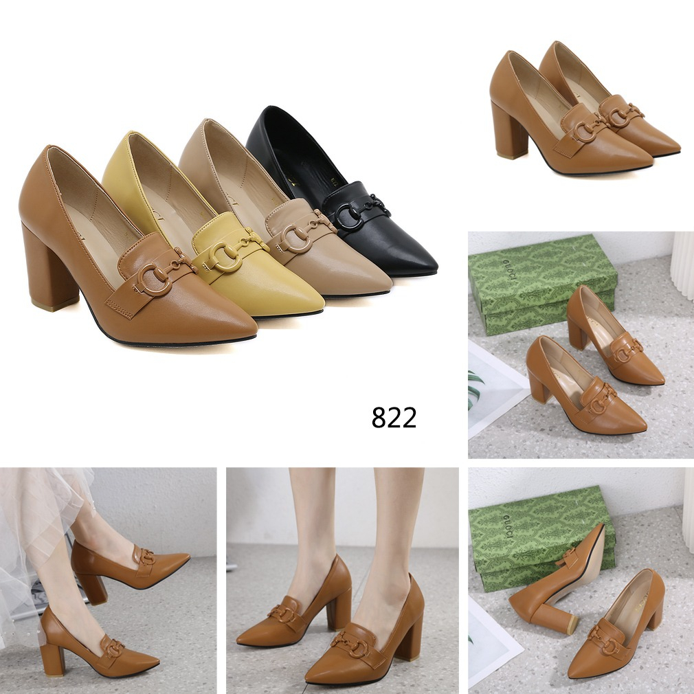 GC  822 Leather Horsebit Block Heel Pumps