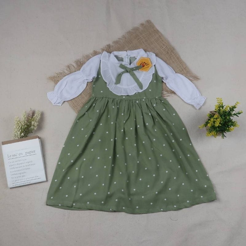 baju muslim dress gamis hijab anak bayi perempuan 1 2 3 4 5 tahun mint hijau